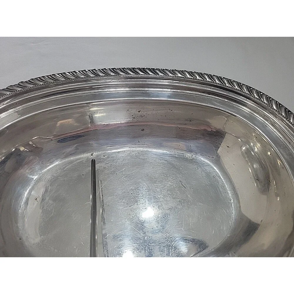 Vintage Viking EPNS Yorkshire Covered Serving Dish Silverplate V101 Oval 12